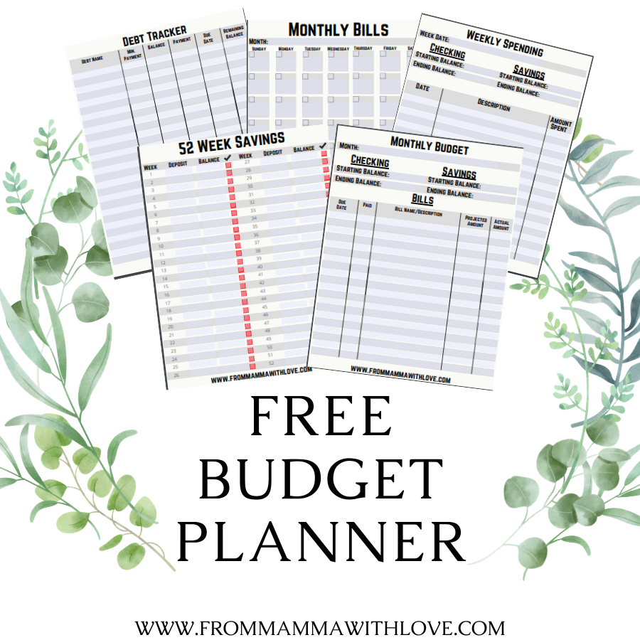 5 page budget planner that is editable