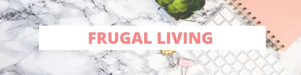 Frugal Living typed over  marble desk